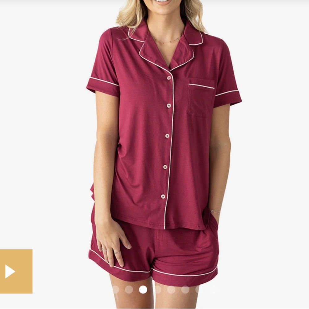 Kindred bravely bamboo pajama set, deep cherry, small